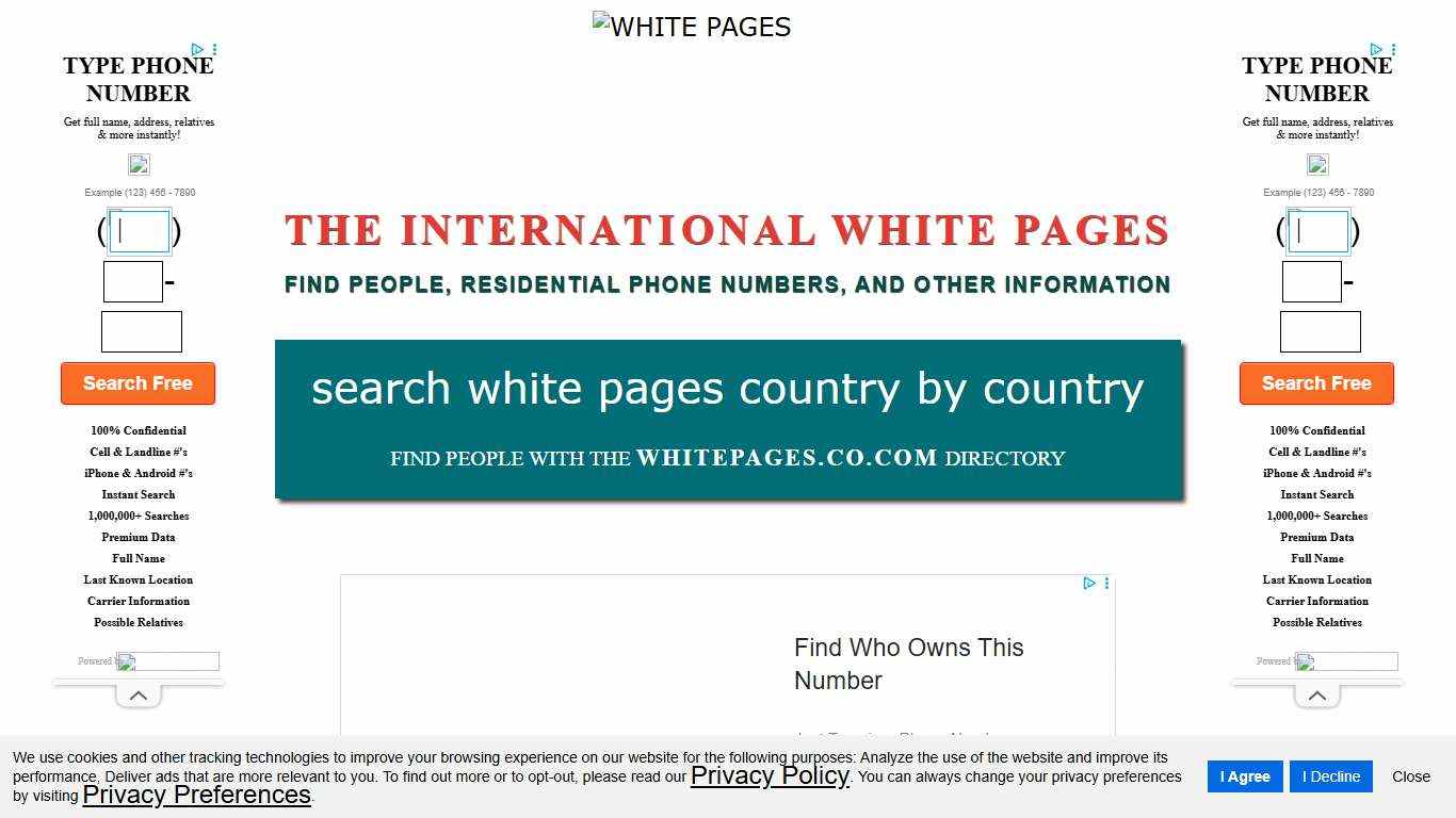 White Pages Directory Lookup